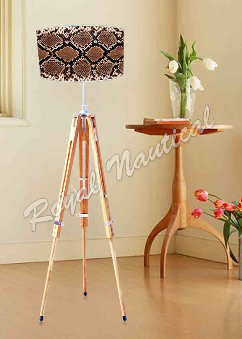 Stylish Teak Wood Floor Lamp